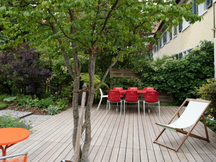 Stadtperle Sitzplatz und Liegestuhl